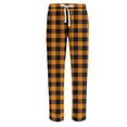 thumbnail image 6 of Zimjoy Men's Pajama Pants Lightweight Elastic Waist Comfy Fleece Pajama Pants Soft Loose Warm Plaid Pajama Pant Drawstring Casual Sleep Pant with Pockets, Orange 2XL, 6 of 6