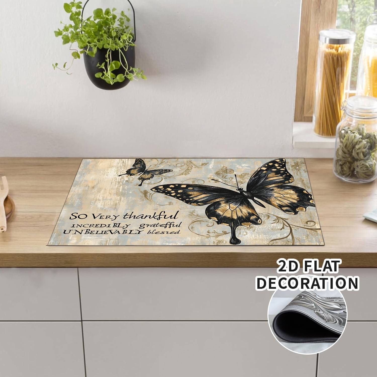 1pc Stove Top Covers for Electric Stove 28 "x 20 ", Butterfly Pattern Heat Resistant Glass Top Stove Cover Protector, Induction Cooktop Protector Stove Top Covers Mat, Prevents Scratching