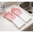 thumbnail image 3 of Professional Cleaning Gloves (1-Pair) - Extra Long Rubber Dishwashing Gloves for Kitchen & Bathroom | Latex-Free & Hypoallergenic | Commercial Grade Protection (L, Pink), 3 of 5