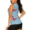 thumbnail image 3 of Haiem Red Funny Crab on Blue Stripe Workout Tank Tops for Women, Athletic Sports Slim-Fit Tank Tops, Compression Sleeveless Dry Fit Shirts,Athletic Shirt-XX-Large, 3 of 9