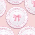 thumbnail image 4 of 40 Pcs Coquette Bow Themed Tableware Set,Pink Disposable Paper Plates and Napkins,Decorative Dessert Plates,Cute Bowknot Tissue,for Bachelorette Engagement Wedding Birthday By Scheam, 4 of 7
