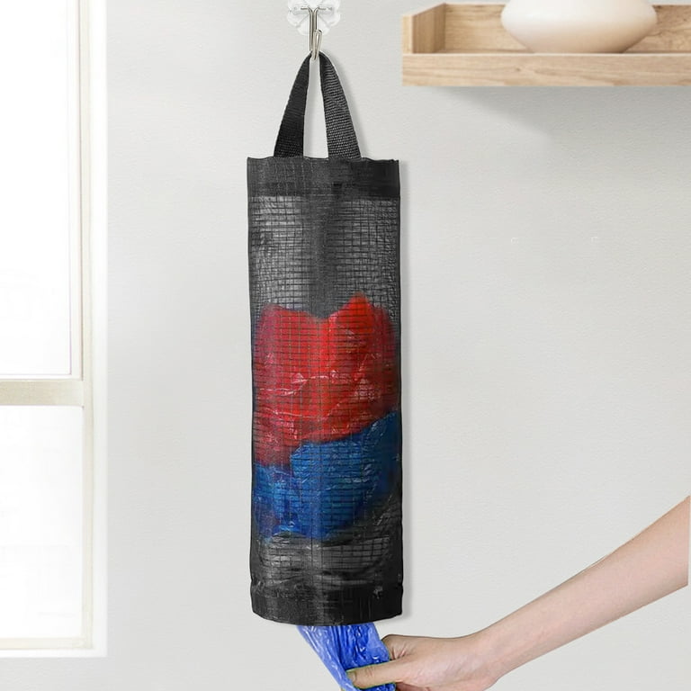 Retractable Kitchen Plastic Bag Storage Bag Dispenser Wall Mount