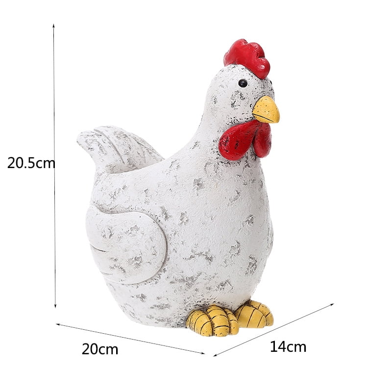 Resin Chicken Planter Hen and Chicks Statue Flower Pot Farm Animals Succulent Pots Planter Bonsai Plant Holder Interesting Garden Apartment Dining Table Decor Aesthetic Ornaments