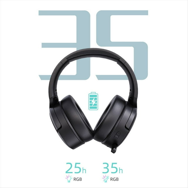 X7 Pro Auriculares InaláMbricos Bluetooth 5.1 para Juegos Auriculares para MúSica Auriculares con Gradiente RGB Auriculares Luminosos,Negro