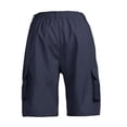 thumbnail image 4 of Zimjoy Mens Cargo Shorts Athletic Lightweight Breathable Casual Gym Work Mens Shorts Drawstring Elastic Waist Bermuda with Zipper Pockets Navy XL, 4 of 4