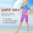 thumbnail image 3 of Greeniant Trajes de neopreno para respirar libremente, traje de buceo para niños, traje de baño de moda antimedusas, mono de varios tamaños, traje de Deportes acuáticos Violeta SG Greeniant OD003659-04, 3 of 6