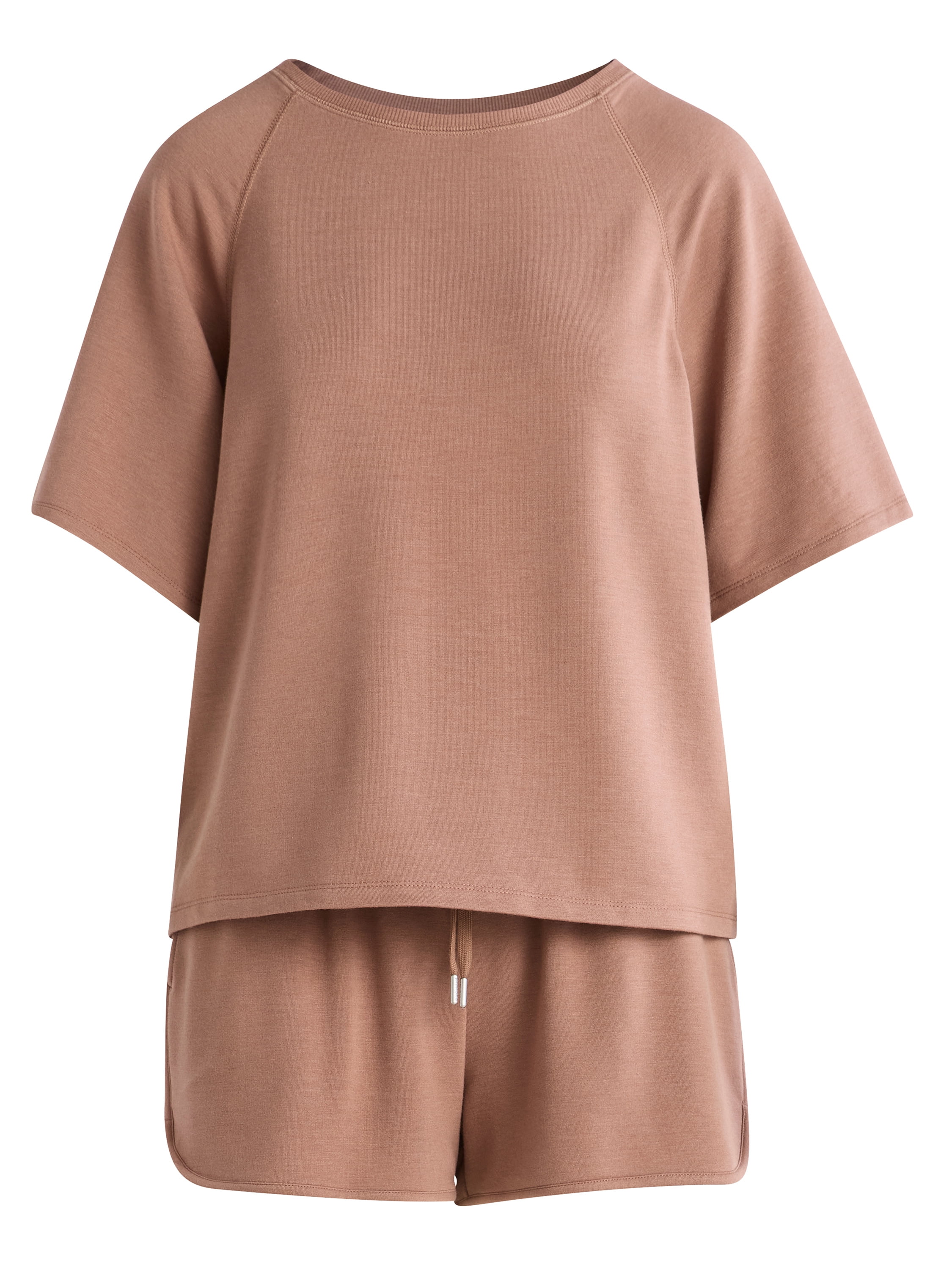 ファッション雑貨・小物その他 French Terry Short Sleeve Pajama Set Joyspun Women's French Terry Short Sleeve Top and Shorts Set