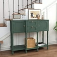 thumbnail image 6 of Console Table with 2 Drawers, Mid-Century Modern Entryway Table with Storage, Retro Narrow Long Behind Couch Sofa Table for Living Room, Foyer, Hallway, Green, 6 of 8
