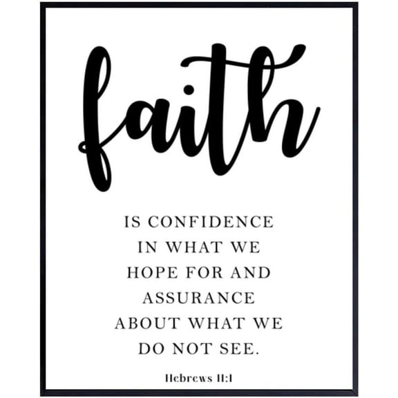 Hebrews 11:1 Wall Art - Faith-Inspired Bible Verse Poster - Modern Christian Decor Print for Home & Gift Ideas