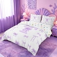 thumbnail image 2 of meiyoeat Girls Personalized Monogram T Bedding,Cute Bowknot Initial Art Duvet Cover Full For Girl,Reversible,3pcs,1 Duvet Cover and 2 Pillowcases, 2 of 6