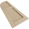 thumbnail image 6 of Ekena Millwork 12"W x 52"H (40" Low Side) Timberthane Rough Sawn Two Equal Louver w/Quarter Round Arch Top Faux Wood Shutters (Per Pair), Primed Tan, 6 of 6