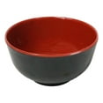 thumbnail image 4 of Set Of 6 Red And Black Round Ridged Small Soup Salad Rice Melamine Bowls 4"D, 4 of 9