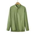 thumbnail image 2 of Xzbqbs Mens Casual Henley Shirts Long Sleeve Solid Color Button Pullover Tops Lightweight Fashion Crew Neck Classic Fit Shirts, 2 of 7