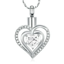 Cremation Jewelry Heart Urn Necklace for Women Birthstone Memorial Jewelry Pendant for Ashes for Human Pet