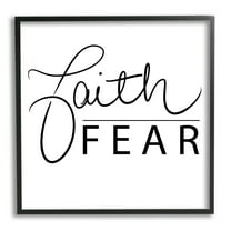 Stupell Home Décor Industries Faith Over Fear Motto Minimal Clean Typography, 12 x 12, Designed by SD Graphics Studio