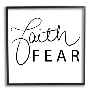 Stupell Home Décor Industries Faith Over Fear Motto Minimal Clean Typography, 12 x 12, Designed by SD Graphics Studio