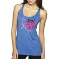 thumbnail image 1 of Wild Bobby, Never Give Up Fight Cancer, Breast Cancer Awareness, Women Tri-Blend Racerback Tank Top, Vintage Royal, X-Large, 1 of 4