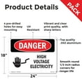 thumbnail image 2 of High Voltage Electricity OSHA Danger Aluminum Sign 24 Inch x 18 Inch - 5 Pack, 2 of 8