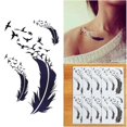 thumbnail image 1 of KATEA - 10 hojas de tatuajes temporales pequeños de plumas y pájaros para hombres y mujeres, 1 of 5