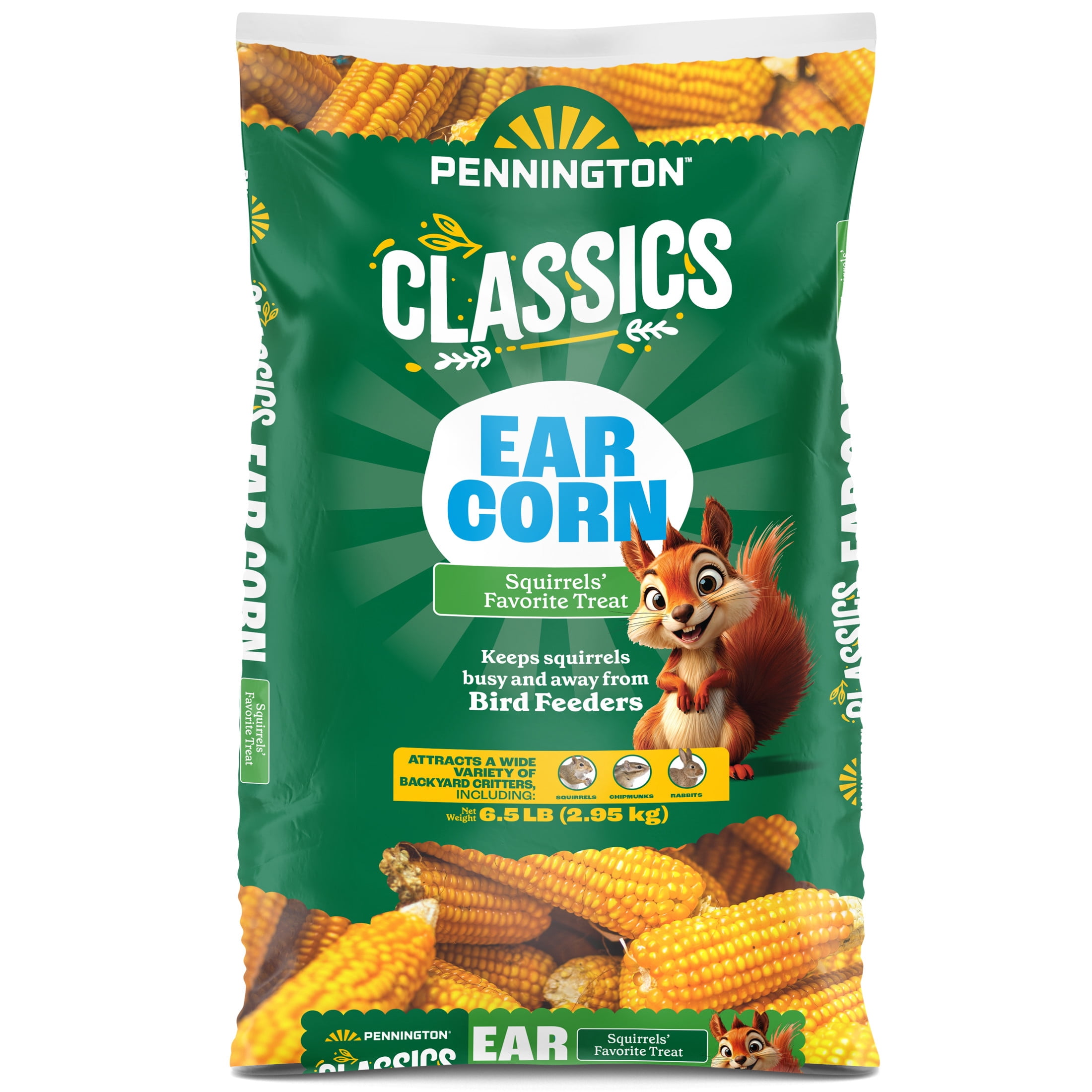 Pennington Classic Whole Ear Corn, Squirrel and Critter Feed, 6.5 lb. Bag, Dry, 1 Pack