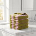 thumbnail image 5 of REGALWOVEN Striped Hand Towels Set, Absorbent Soft Towel for Kitchen Spa Workout, Stylish for Hand Face Bathroom Decor Pink Brown 2-Piece, 5 of 6