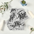 thumbnail image 6 of Dreamtimes 3 PCS Towel Black & Grey Small Flowers Pattern Cotton Bath Towel Set (1 Bath Towel, 1 Hand Towel, 1 Washcloth) for Bathroom, Super Soft and Quick Dry Towels, 6 of 7