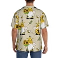 thumbnail image 7 of PAYOHTO Gnomes Bees and Sunflowers Cute Mens Hawaiian Casual Short-sleeved Shirt Tropical Summer Beach Button Down Shirts, 7 of 7