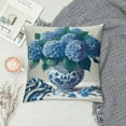 thumbnail image 2 of COMIO Hydrangea Floral Throw Pillow Covers vase Striped Flower Classic Elegant Vintage Rose Farmhouse Blue Soft for Women Living Room Decor Bedroom Dorm Sofa Cushion Pillowcases, 2 of 5