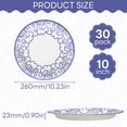 thumbnail image 2 of Paper Plates, 30 Count 10 Inch Blue Porcelain Disposable Dinner Plates, Heavy Duty Leak-Proof Cut-Resistant Microwave Safe Compostable Plates for Party, BBQ, Picnic and Family Use, 2 of 7