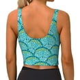 thumbnail image 3 of Lsque Beautiful Seashells Printed Women'S Sports Bra, Compression, Moisture Wicking, High-Impact Sports Bra For Women,Supportive sports bra-Medium, 3 of 9
