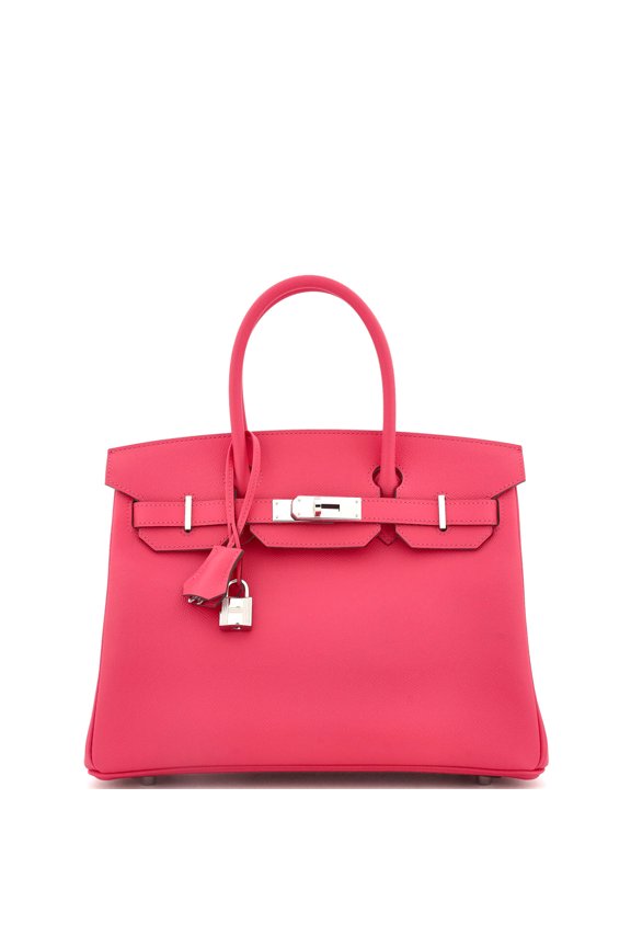Pre-Owned Birkin Handbag Rose Mexico Epsom with Palladium Hardware 30 By Rebag