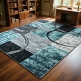 thumbnail image 4 of FULIE Abstract Area Rug 5'x8'Rug Machine Washable for Living Room/Dining Room/Bedroom,Blue, 4 of 7