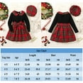 thumbnail image 3 of LAPAKIDS Toddler Girl Clothes 4-5T Long sleeve Top + Skirt + Hat Plaid Christmas Outfits, 3 of 7