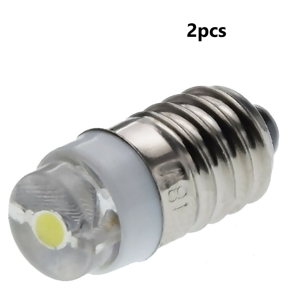 2pcs E10 LED Bulbs White Lamp Bulb for Torchlight Flashlight Torch Headlight - Walmart.com