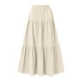 thumbnail image 6 of Mgmyaa Long Skirts for Women Drawstring High Waist A Line Skirt Casual Flowy Tiered Skirt with Pockets Summer Boho Maxi Beach Skirt, 6 of 6