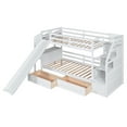 thumbnail image 3 of Kacho Bunk Bed Twin over Twin with Storage Staircase, Desk, and Slide, Wooden Bunk Bed Frame with Drawers, Multifunctional Bunk Bed for Teens Adults, Bedroom Furniture Easy Assembly, White, 3 of 9