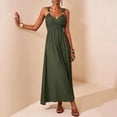 thumbnail image 4 of Bxsruta Womens Summer Maxi Dress V Neck Sleeveless Flowy Casual Long Sundresses, 4 of 8