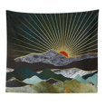 thumbnail image 1 of Nature Landscape Abstract Mountain Sunrise Pattern Digital Print Art Tapestry 180x230cm, 1 of 3