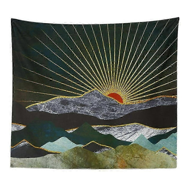 Nature Landscape Abstract Mountain Sunrise Pattern Digital Print Art Tapestry 180x230cm