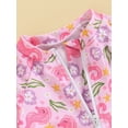 thumbnail image 5 of Bagilaanoe Toddler Baby Girl One-Piece Swimsuit Print Long Sleeve Zipper Rashguard Swimwear + Swimming Cap 3M 6M 12M 18M 24M 3T Kids Ruffle Bathing Suit, 5 of 7
