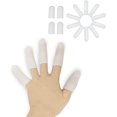 thumbnail image 1 of Fundas de gel para dedos (14 piezas) Fundas para dedos de nuevo material, perfectas para activar los dedos, eczema de manos, dedos agrietados, artritis de los dedos y más (cinco dedos, tamaño pequeño), 1 of 5
