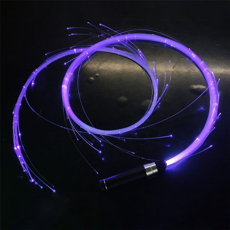 Blue USB Rechargeable LED Fiber Optic Whip Dance Glowing Hand Rope Flash  Whip Atmosphere Props for Dance Festival Party Features: 