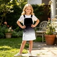 thumbnail image 2 of Curuila Toddler Girls Suspender Dress With Pocket Gradient Square Neck Sleeveless Summer Soft Comfortable Dresses Black Size 6-7 Years, 2 of 7