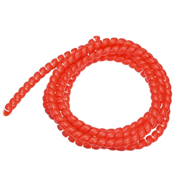 Uxcell 8mmx10mm Tubo Espiral Flexible para Manejo de Cables 2 Metros de Longitud Rojo