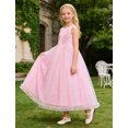 thumbnail image 6 of IBTOM CASTLE Flower Girl Formal Maxi Wedding Dress Floral First Communion Easter Ball Gown Tween Pageant Junior Bridesmaid Dresses Rainbow Powder, 6 of 7