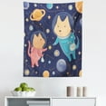 thumbnail image 1 of Space Tapestry, Cartoon Dog and Cat Floating Among the Stars Animal Astronauts Exploring Universe, Fabric Wall Hanging Decor for Bedroom Living Room Dorm, 5 Sizes, Multicolor, by Ambesonne, 1 of 1