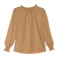 thumbnail image 3 of XXWXYD Girls Long Sleeve Shirt with Ruffle Cuffs Polka Swis𝗌 Dots Kids Girls Pullover Shirts Cute Crewneck Girls Top Girls Long Sleeve Shirt with Puff Sleeve, 3 of 4
