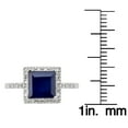 thumbnail image 3 of 10k White Gold Princess-cut Sapphire and Diamond Halo Ring, 3 of 5