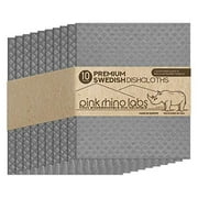 PINK RHINO LABS Swedish Dishcloths for Kitchen - Eco-Friendly Kitchen Towels and Dishcloths Sets Reusable Paper Towels - Cellulose Dish Sponge Cleaning Cloth - Kitchen Dish Towels (Grey)
