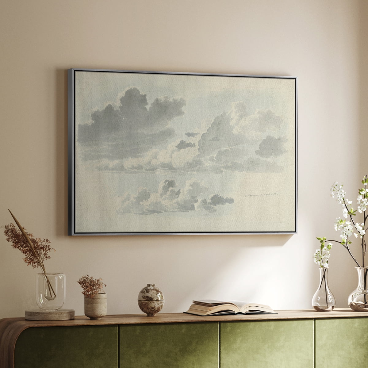 Vintage Landscape-CCCLXVIII By Wexford Home Framed in Silver Wood Gallery Wrapped Canvas 27 in. x 41 in.